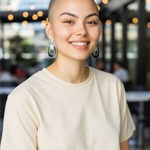 Silver black and rhinestone earrings